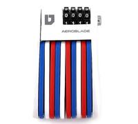 ULAC - Candado Articulado Plegable Aeroblade | Hojas Acero | Bolsita para Transporte | Bloqueo Seguro por Botón | Cerradura Combinación 4 Dígitos | Bicicleta, Bici Eléctrica, Moto, Patinete