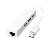 ulafbwur Adaptador portátil USB/Tipo-C 3 USB2.0 Puerto Hub RJ45 LAN Tarjeta de Red Adaptador Ethernet