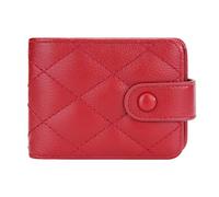 ulafbwur Bolsa de maquillaje impermeable para lápiz labial con espejo, portátil, mini rombo Stitch de color sólido, piel sintética, organizador de cosméticos, bolsa de viaje, Rojo -, XL