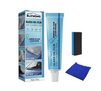 ulafbwur Limpiador de película de aceite de vidrio de 30 g, removedor de película de aceite de vidrio, potente limpieza, impermeable, eliminación de manchas, eficiente, universal, resistente a la
