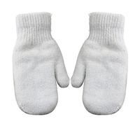 ulafbwur Manoplas para mujer, 1 par de manoplas de doble capa, bonitas, elásticas, suaves, gruesas, resistentes al frío, color sólido, Blanco, Talla única