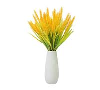 ulafbwur Planta artificial fácil de limpiar, 7 tenedores, orejas de trigo artificiales, ramo de plantas de arroz, simulado realista, no necesita agua, fácil de cuidar, decoración para interiores y