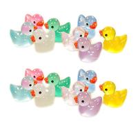 Ulalaza 100pcs Resina Mini ornamento patos pájaros slime encantos conjunto mixto artesanías accesorios bricolaje miniatura escena diseño micro decoración del hogar