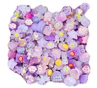 Ulalaza 50pcs Resina Mini Ornamento Artesanías Accesorios Lindo Slime Encantos Conjunto Mezclado para Creatividad Hecho a Mano DIY Diseño de la Escena Micro Decoración del Hogar