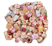 Ulalaza 50pcs Resina Mini Ornamento Artesanías Accesorios Lindo Slime Encantos Conjunto Mezclado para Creatividad Hecho a Mano DIY Diseño de la Escena Micro Decoración del Hogar