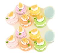 Ulalaza 50pcs Resina Mini Ornamento Bebidas Tortas Artesanía Accesorios Slime Encantos Conjunto Mixto DIY Miniatura Diseño de la Escena Micro Decoración del Hogar