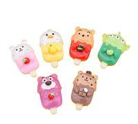 Ulalaza 50pcs Resina Mini Ornamento Bebidas Tortas Artesanía Accesorios Slime Encantos Conjunto Mixto DIY Miniatura Diseño de la Escena Micro Decoración del Hogar