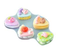 Ulalaza 50pcs Resina Mini Ornamento Bebidas Tortas Artesanía Accesorios Slime Encantos Conjunto Mixto DIY Miniatura Diseño de la Escena Micro Decoración del Hogar