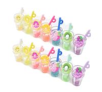 Ulalaza 50pcs Resina Mini Ornamento Bebidas Tortas Artesanía Accesorios Slime Encantos Conjunto Mixto DIY Miniatura Diseño de la Escena Micro Decoración del Hogar