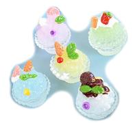 Ulalaza 50pcs Resina Mini Ornamento Bebidas Tortas Artesanía Accesorios Slime Encantos Conjunto Mixto DIY Miniatura Diseño de la Escena Micro Decoración del Hogar