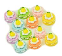 Ulalaza 50pcs Resina Mini Ornamento Bebidas Tortas Artesanía Accesorios Slime Encantos Conjunto Mixto DIY Miniatura Diseño de la Escena Micro Decoración del Hogar