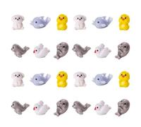 Ulalaza 50pcs Resina Mini ornamento patos pájaros slime encantos conjunto mixto artesanías accesorios bricolaje miniatura escena diseño micro decoración del hogar
