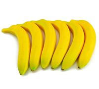 Ulalaza 6 Piezas de plátano Falso Modelo de Frutas Artificiales Simulación Realista Plátanos Amarillos para arreglos de decoración