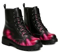 Ulalaza Botines de Mujer con Estampado de Setas Tacón bajo Redondeado y Plataforma con Cordones Ideales para el día a día y para Salir de Fiesta