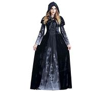 Ulalaza Disfraces de Mujer de Halloween Black Bat Fallen Angel Devil Vampire Witch Dress Accesorios de Cosplay para Adultos (style-13, XL)
