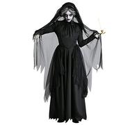 Ulalaza Disfraces de Mujer de Halloween Black Bat Fallen Angel Devil Vampire Witch Dress Accesorios de Cosplay para Adultos