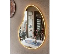Ulalaza Espejo acrílico de neón LED con Forma de corazón/Gato/Letra/Espejo de Bruja Ondulado decoración de Pared gótica romántico Lindo para Dormitorio hogar Estudio Dormitorio decoración de Boda