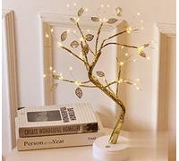 Ulalaza Lámpara de Rama de árbol de Cadena de Cobre Estrellado con batería LED o Suministro USB Luz de Noche de Alambre cálido con Interruptor táctil para la decoración de la habitación del hogar