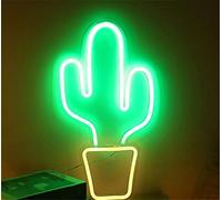 Ulalaza Letrero de luz de neón LED Cactus Luces nocturnas operado por USB Letrero Decorativo de marquesina Bar Pub Store Club Garage Home Party Decor