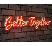 Ulalaza Letrero de neón LED Better Together, luz Nocturna para el hogar, Dormitorio, Sala de Estar, decoración artística, Fiesta, Boda, Aniversario, cumpleaños con USB 5v