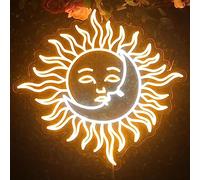 Ulalaza Letrero LED Puesta de sol Letreros de neón Ondas Led Luces decorativas de pared para el hogar Lámparas de noche de amanecer Montañas Decoración Luz USB Brillo ajustable