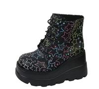 Ulalaza Mujeres Mary Jane Bombas Lolita Zapatos Linda Plataforma Gótica Doble Correa De Tobillo Punta Redonda Tacón Grueso Bombas Citas Club Nocturno