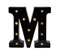 Ulalaza Señal de luz LED en Blanco y Negro 2xAA Carpa de Letras con Pilas para Boda Fiesta de cumpleaños Lámpara de Navidad Luz de Noche