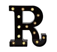 Ulalaza Señal de luz LED en Blanco y Negro 2xAA Carpa de Letras con Pilas para Boda Fiesta de cumpleaños Lámpara de Navidad Luz de Noche