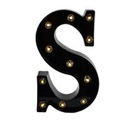 Ulalaza Señal de luz LED en Blanco y Negro 2xAA Carpa de Letras con Pilas para Boda Fiesta de cumpleaños Lámpara de Navidad Luz de Noche