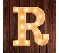 Ulalaza Señal de luz LED en Blanco y Negro 2xAA Carpa de Letras con Pilas para Boda Fiesta de cumpleaños Lámpara de Navidad Luz de Noche