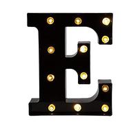 Ulalaza Señal de luz LED en Blanco y Negro 2xAA Carpa de Letras con Pilas para Boda Fiesta de cumpleaños Lámpara de Navidad Luz de Noche