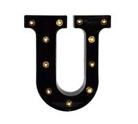 Ulalaza Señal de luz LED en Blanco y Negro 2xAA Carpa de Letras con Pilas para Boda Fiesta de cumpleaños Lámpara de Navidad Luz de Noche