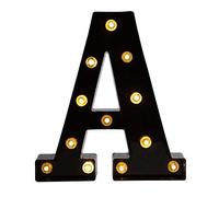 Ulalaza Señal de luz LED en Blanco y Negro 2xAA Carpa de Letras con Pilas para Boda Fiesta de cumpleaños Lámpara de Navidad Luz de Noche