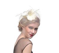 Ulalaza Sombrero Tocado para Mujer, Pinza para el Pelo, Pluma, Boda, Novia, cóctel, Derby, Iglesia, Banquete para niñas