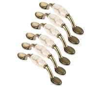 ULANEKWCJ Pomos elegantes para cajones 2 piezas Perilla de gabinete un solo orificio aleación zinc y cristal, multicolor, múltiples formas(Green,Flat shape)