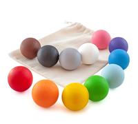 Ulanik Bolas de madera grandes de colores Montessori juguetes a partir de 1 año + juegos educativos de madera para bebés para contar y clasificar colores, aprendizaje - 12 bolas sensoriales