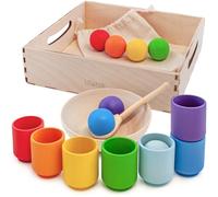 Ulanik Bolas en Vasos Arcoíris Juguete Montessori 1 Año