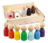 Ulanik Muñecos de dedo Montessori juguetes a partir de 1 año, juego de sensores para bebés, juego para contar y clasificar colores de aprendizaje - 12 colores