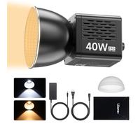 ULANZI 40W Pro Portable LED Video Light con Adaptador de Corriente DC, 2500K-6500K, Batería incorporada Metal Mini Doble Temperatura de Color COB de Salida Continua de iluminación Foco de Mano