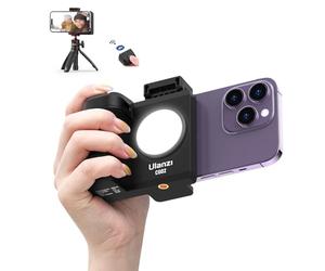 ULANZI Capgrip CG-02 Handle Grip Movil, Smartphone Grip con Control Remoto Bluetooth Desmontable, Grip iPhone con 3 Niveles Ajustables, Negro