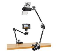 ULANZI CO78 Súper Abrazadera con Brazo Mágico Extensible de 2 Secciones, Pasadores ARRI y Rosca 1/4", Brazo Ajustable hasta 38,5 cm, Rotación de 360° para Tomas Picadas y Contrapicadas