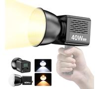 ULANZI COB 40 W Luz de vídeo LED Profesional Portátil, con Batería Integrada de 3400 mAh, Mini Iluminación de Metal de Dos Colores, Salida de Luz Continua, Foco Portátil de 2500 K-6500 K