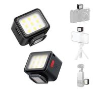 ULANZI DG01 Mini luz de vídeo magnética con zapata fría, temperatura de color de 5600 K, brillo de la luz de la cámara magnética ajustable, luz de vídeo de 500 mAh para vídeos de YouTube