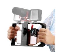 Ulanzi - Estabilizador de Arrastre de Vídeo para iPhone (Incluye 3 Soportes para Zapatos Fríos, Rosca DE 1/4") para iPhone X 8 7 6 Plus, Sumsang para micrófono con luz LED, U Rig Pro