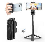 ULANZI JJ02 Trípode para Teléfono Móvil, 3 en 1 Bluetooth Selfie Stick Cell Phone Handle Capgrip con Mando a Distancia, Mini Trípode Extensible para iPhone/Samsung/Android Smartphones, 2 Zapata Fría