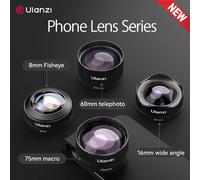 Ulanzi-lente de teléfono Universal para iPhone 16 15, Xiaomi, Samsung, lente de cámara de teléfono, videomotor de película, lente Macro súper gran angular Lente Teleobjetivo