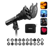 ULANZI LM01 - Linterna de fotografía RGB - 7500 mAh, 4 colores, portátil, foco de video LED con 20 filtros de luz estampados, luz de llenado con zoom de mano para grabación de video, fotos, puesta de