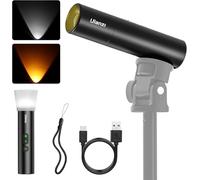 ULANZI LM07 - Linterna de fotografía LED con rosca de 1/4 pulgadas, foco de luz de videografía de mano 2000K-5500K-8000K bicolor con zoom de 2000 mAh, luz de video portátil recargable para cámara