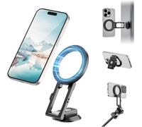 ULANZI MA50 Soporte Magnético para Móvil Magsafe, Trípode Magnético Plegable de Aluminio con Agujero de Tornillo de 1/4", Doble Imán para Palos de Selfie, Brazo Mágico, Compatible con iPhone