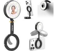 ULANZI ML05 Luz Magnética para Selfie para iPhone, LED Anular con Doble Imán y Espejo, 9000 K CRI≥97, Luz para Móvil con Iluminación Gran Angular, Ideal para Vlog, Foto y Grabaciones de Vídeo